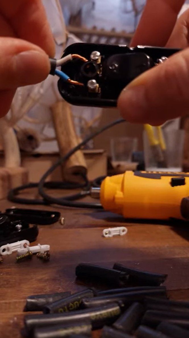 Cableado eléctrico y portalámparas de una luminaria